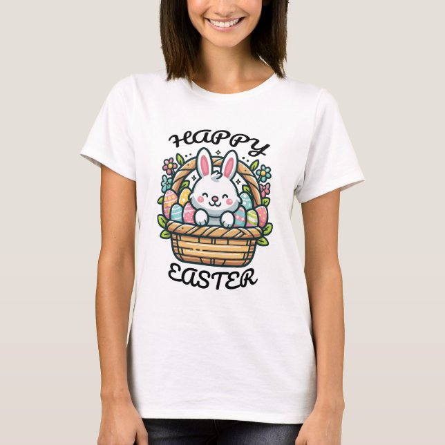 T-shirt Joyeuses femmes de Pâques blanches (Devant)