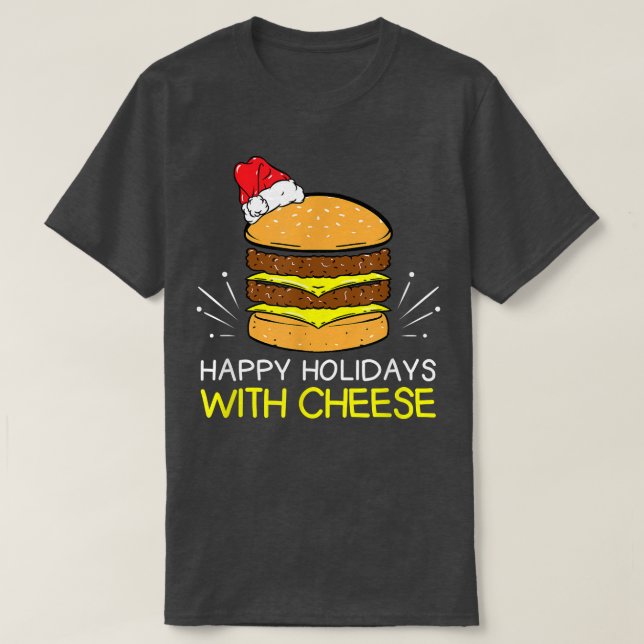 T-shirt Joyeuses fêtes au fromage de Noël Cheeseburger (Design devant)