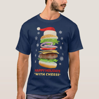 T-shirt Joyeuses fêtes au fromage Funny Christmas burger
