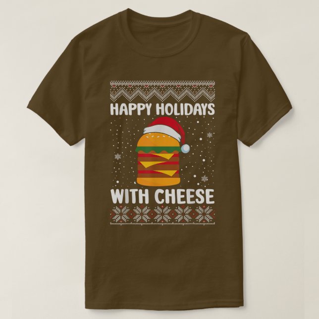 T-shirt Joyeuses fêtes avec fromage laide de Noël Sweater  (Design devant)