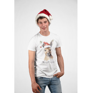 T-shirt Joyeuses Fêtes de fin d'année, Kangourou de Noël p