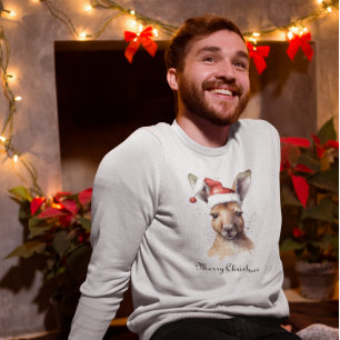 T-shirt Joyeuses Fêtes de fin d'année, Kangourou de Noël p