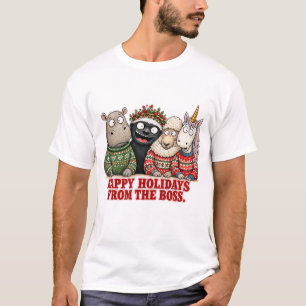 T-shirt Joyeuses Fêtes De La Part Du Patron HoneyBadger No