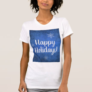 T-shirt Joyeuses fêtes de neige en bleu