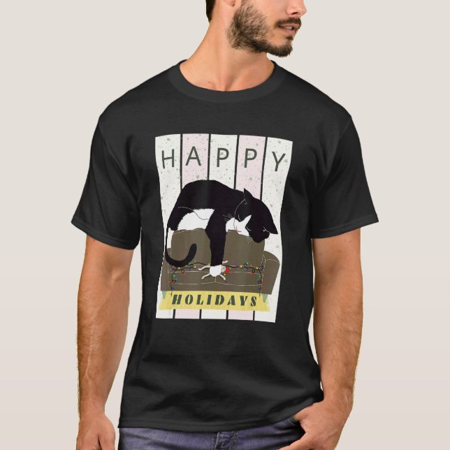 T-shirt Joyeuses Fêtes du Chat (Devant)