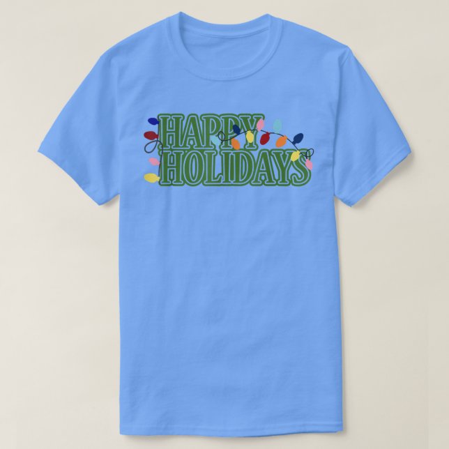 T-shirt Joyeuses Fêtes Lumières de Noël (Design devant)
