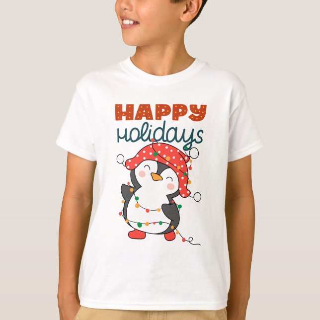 T-shirt Joyeuses Fêtes Mignonnes  (Devant)