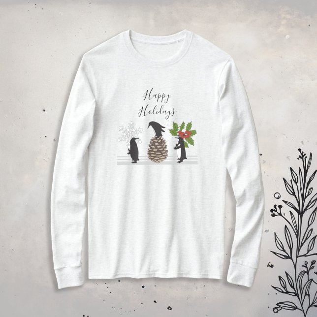 T-shirt Joyeuses fêtes mignonnes pingouin drôle Noël (Créateur téléchargé)