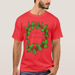 T-shirt Joyeuses fêtes Noël Holly Wreath