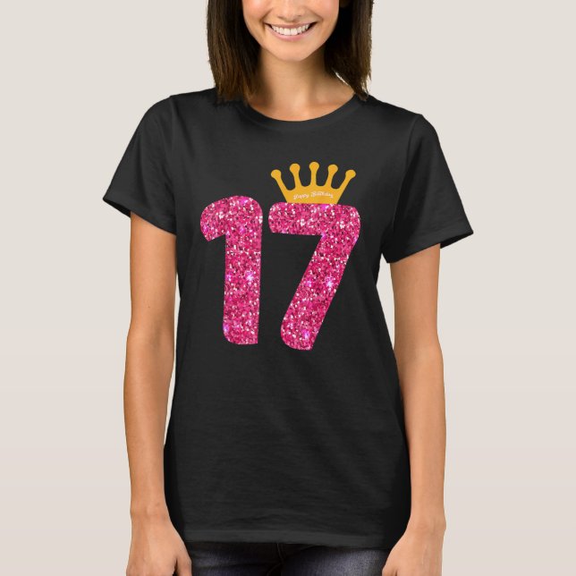 T-shirt Joyeuses Filles d'anniversaire 17ème fête 17 ans A (Devant)