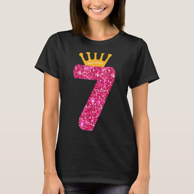 T-shirt Joyeuses Filles d'anniversaire 7e fête 7 ans Anniv (Devant)