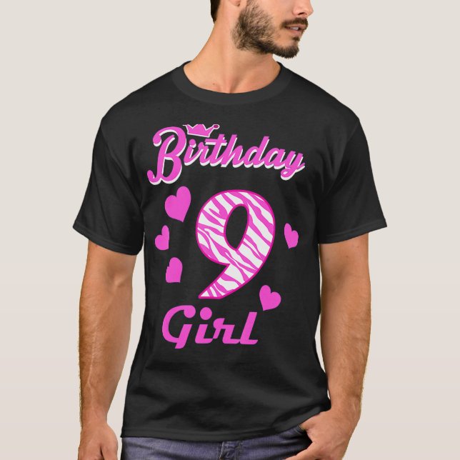 T-shirt Joyeuses Filles d'anniversaire 9e fête 9 ans Anniv (Devant)