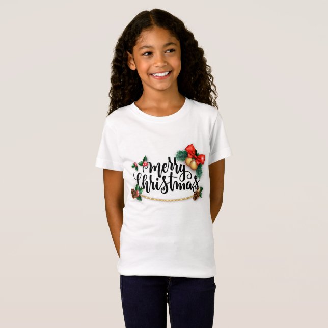 T-Shirt Joyeuses filles de noël (Devant entier)