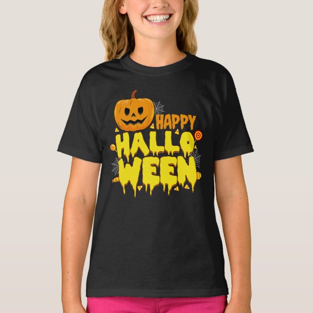 T-shirt Joyeuses Filles d'Halloween (Devant)