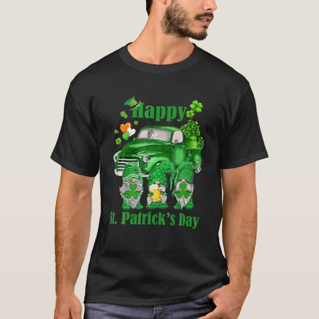 T-shirt Joyeuses Gnomies St Patrick's Day Funny Gnomies Sh (Devant)