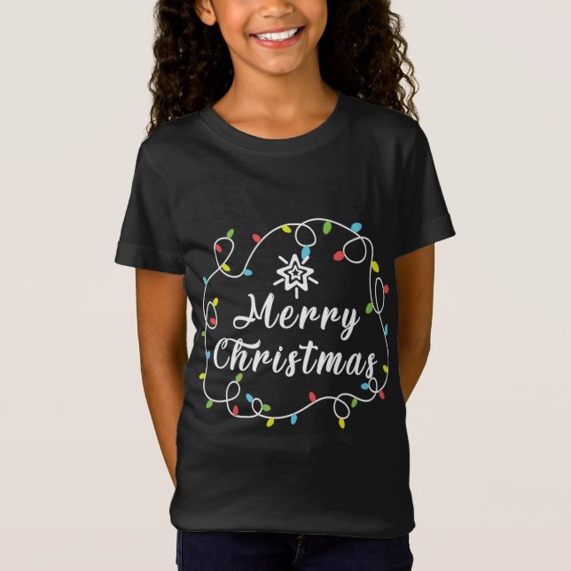 T-Shirt Joyeuses lumières de Noël (Devant)