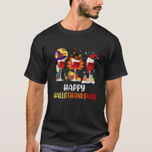 T-shirt Joyeuses Lunettes de vin Hallothanksmas