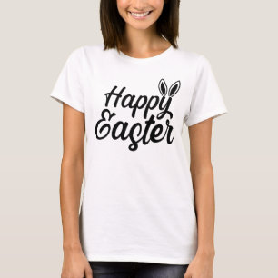 T-shirt Joyeuses Oreilles de Pâques, Élégantes et Simples