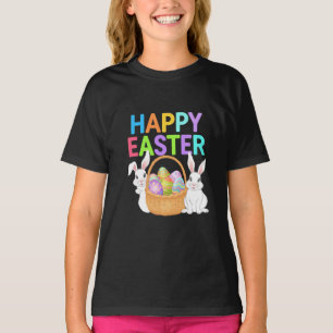 T-shirt Joyeuses Pâques 2025  Œufs Lapin Mignon
