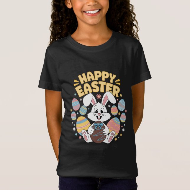 T-Shirt Joyeuses Pâques 2025  Œufs Lapin Mignon (Devant)