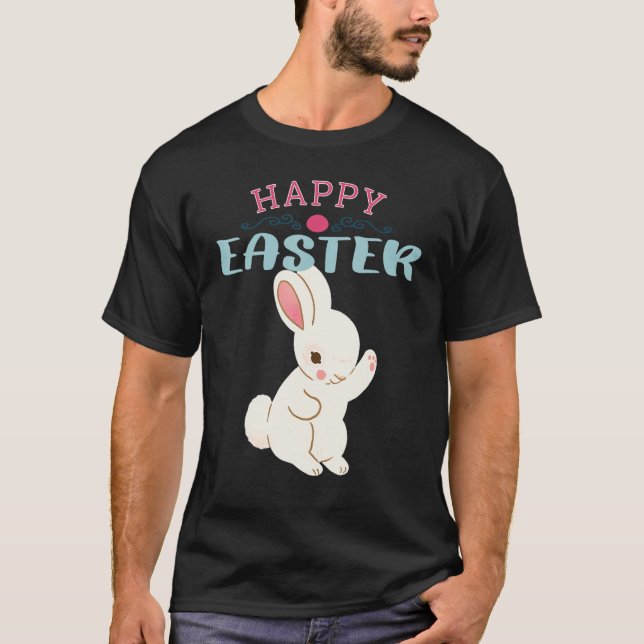 T-shirt Joyeuses Pâques avec lapin sucré 6 (Devant)