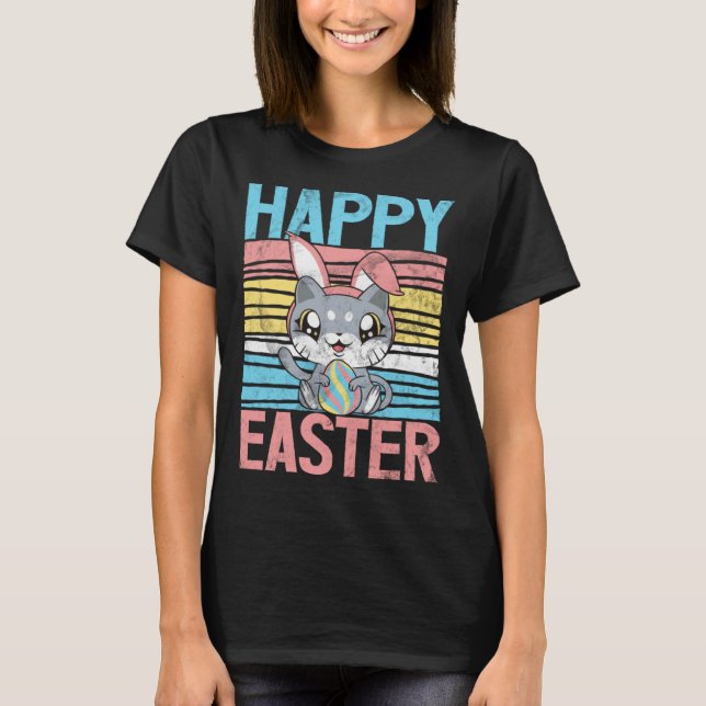 T-shirt Joyeuses Pâques Chat de Pâques drôle (Devant)