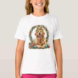 T-shirt Joyeuses Pâques Chien Retriever Doré Oreilles de L