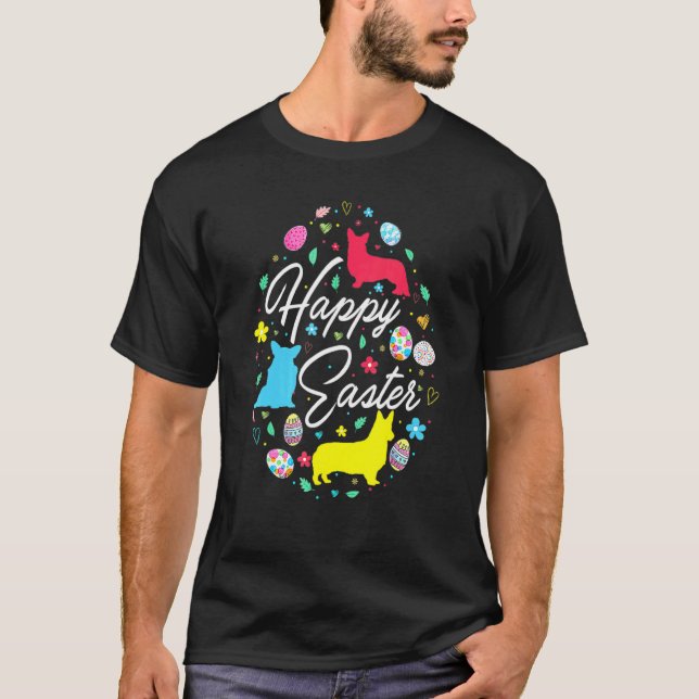 T-shirt Joyeuses Pâques Collection de formes d'œufs de Pâq (Devant)