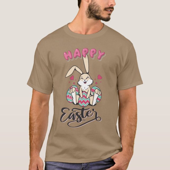 T-shirt Joyeuses Pâques du charmant lapin de Pâques (Devant)