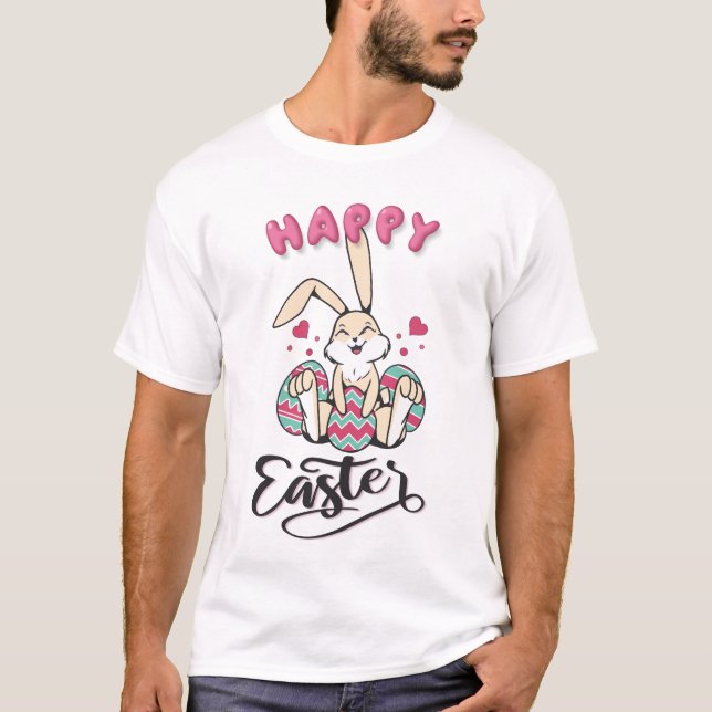 T-shirt Joyeuses Pâques du charmant Lapin de Pâques (Devant)