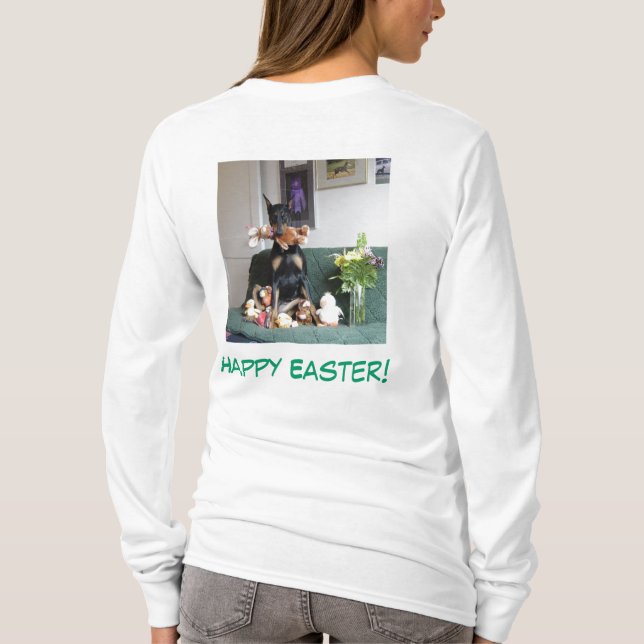 T-shirt Joyeuses Pâques du receveur de lapin (Dos)