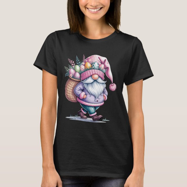 T-shirt Joyeuses Pâques Gnome Œufs de Pâques Lapin Joyeuse (Devant)