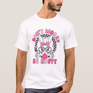 T-shirt Joyeuses Pâques Groovy Bunny Face Ne vous inquiéte