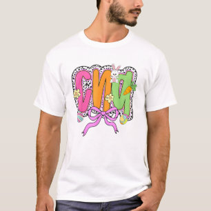 T-shirt Joyeuses Pâques Infirmière CNA Coquette Nœud Lapin