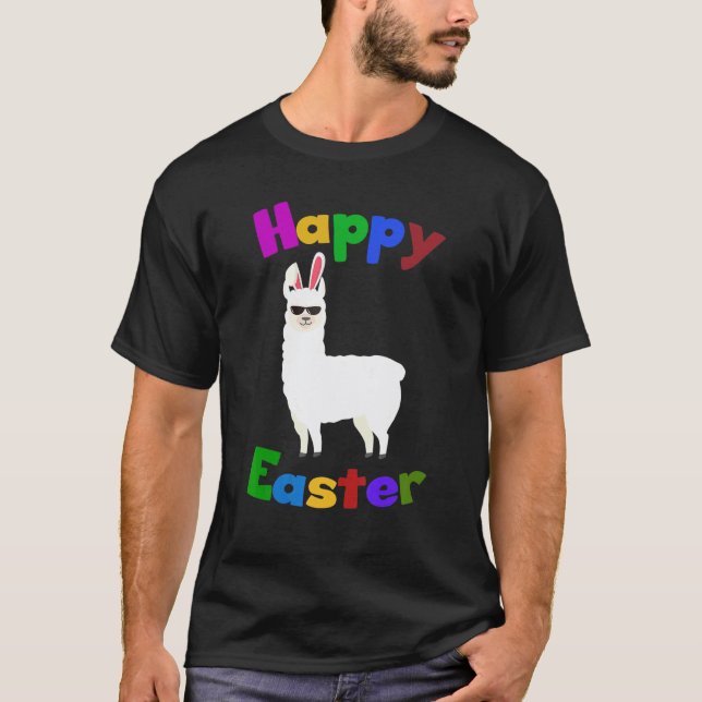 T-shirt Joyeuses Pâques Lama Lapin (Devant)