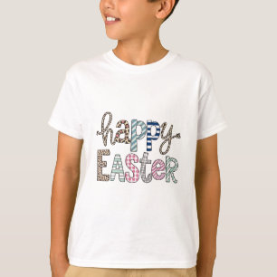 T-shirt Joyeuses Pâques Lapin Floral Mignon Printemps Léop