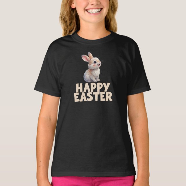 T-shirt Joyeuses Pâques, Lapin Mignon (Devant)