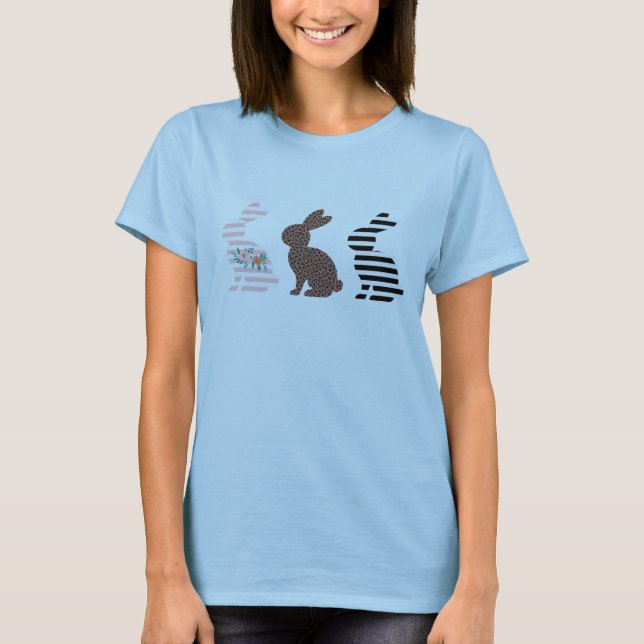 T-shirt Joyeuses Pâques Léopard de Pâques Lapin Mignon  (Devant)