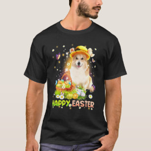 T-shirt Joyeuses Pâques Mignon Lapin Chien Corgi Oeufs Pan