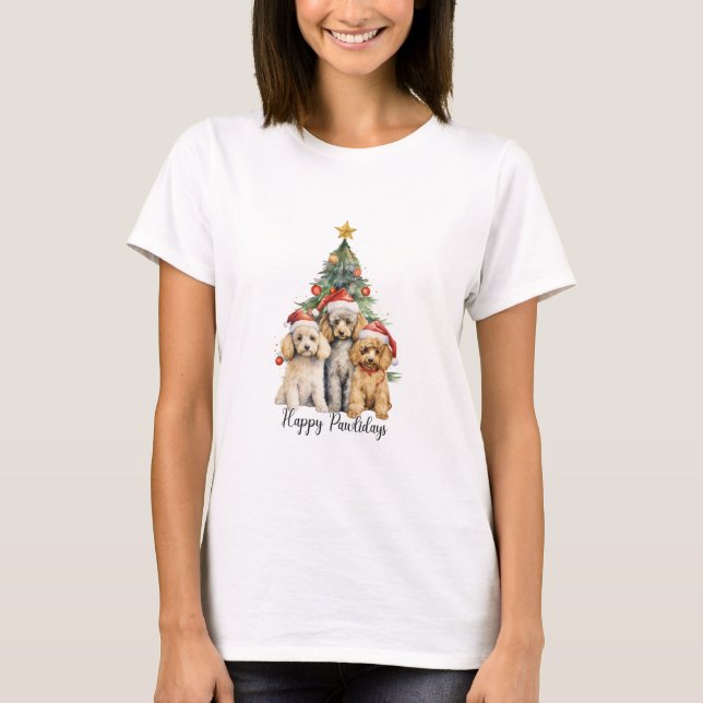 T-shirt Joyeuses Pawlidays Caniche (Devant)