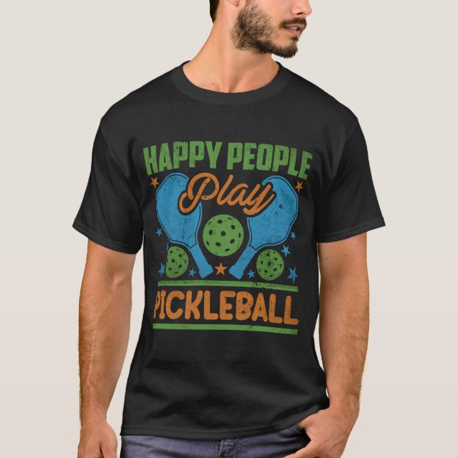 T-shirt Joyeuses Personnes Jouer Citations De Pickleball H (Devant)