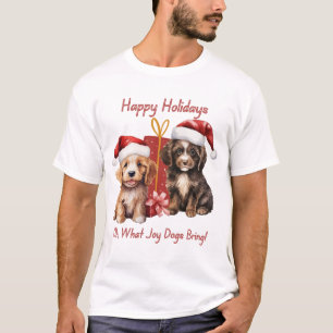 T-shirt Joyeuses Vacances 2 Chiens Oh Que Joy Chiens Appor