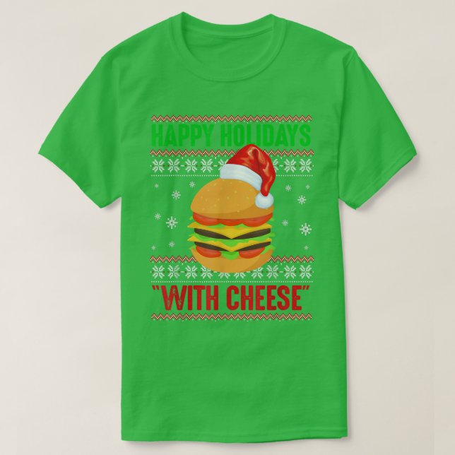 T-shirt Joyeuses Vacances Avec Fromage Burger De Boeuf De  (Design devant)