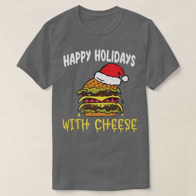 T-shirt Joyeuses Vacances Avec Fromage Burger Fromage De N (Design devant)