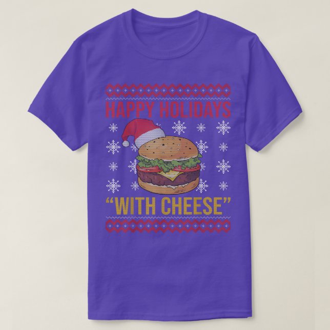 T-shirt Joyeuses Vacances Avec Fromage Funny Hamburger Chr (Design devant)
