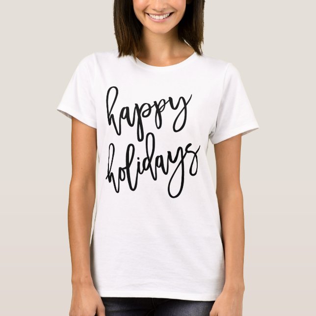 T-shirt Joyeuses vacances Lettres modernes (Devant)