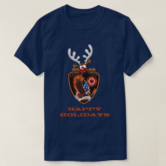T-shirt Joyeuses vacances Reindeer Clark Comté Nevada Ince (Design devant)