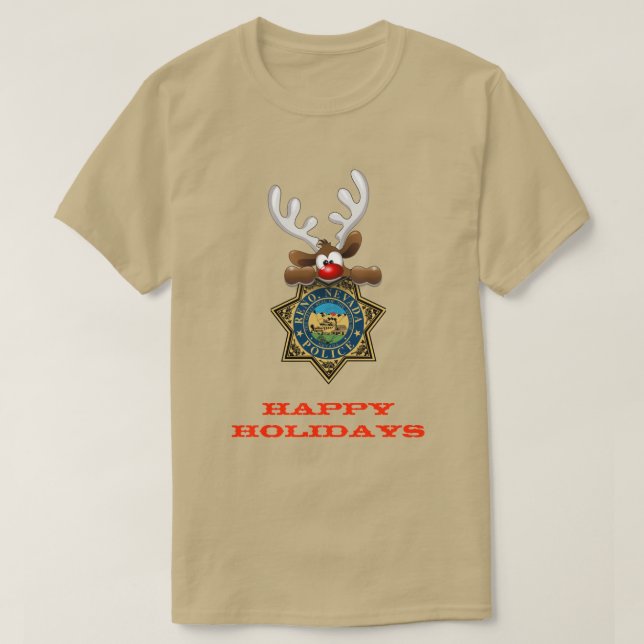 T-shirt Joyeuses vacances Reno Nevada police (Design devant)