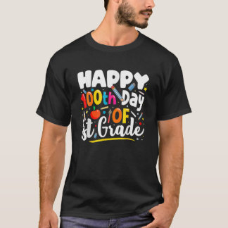 T-shirt Joyeux 100 Jour D'École Pour Enseignant De 1Ere An