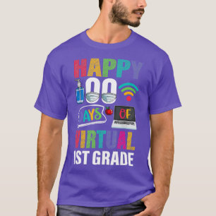 T-shirt Joyeux 100 jours de 1ère année virtuelle Enseignan